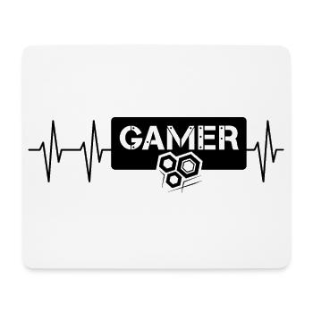 gaming Puls Symbol Gamer PC Konsole Turnier Logo - Mousepad (Querformat) - Weiß - Vorne