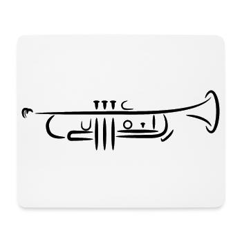 Trumpet Drawing - Mouse Pad (horizontal) - white - Front