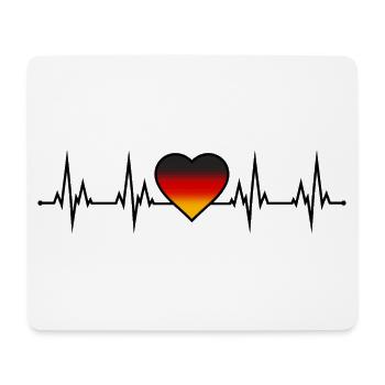 Germany Heartbeat ECG black red gold - Mouse Pad (horizontal) - white - Front