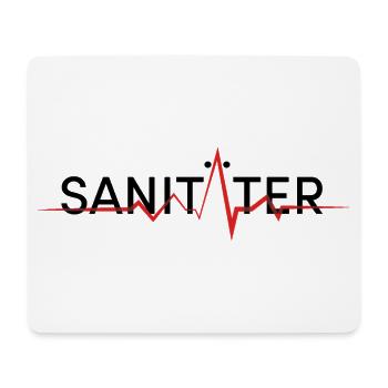 Sanitäter Rettung Ehrenamt Herzlinie - Mousepad (Querformat) - Weiß - Vorne