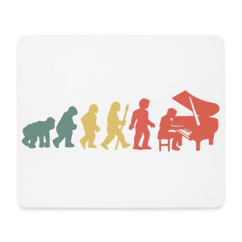 Klavierspieler Pianist Evolution - Mousepad (Querformat) - Weiß - Vorne