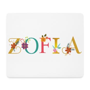 ZOFIA name decorated with flowers - Mouse Pad (horizontal) - white - Front