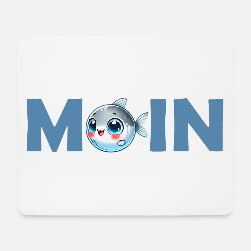 Niedlicher Fisch mit großen Augen - Mousepad (Querformat) - Weiß