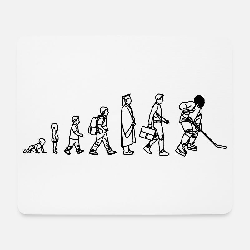 Evolution Eishockeyspieler - Mousepad (Querformat) - Weiß