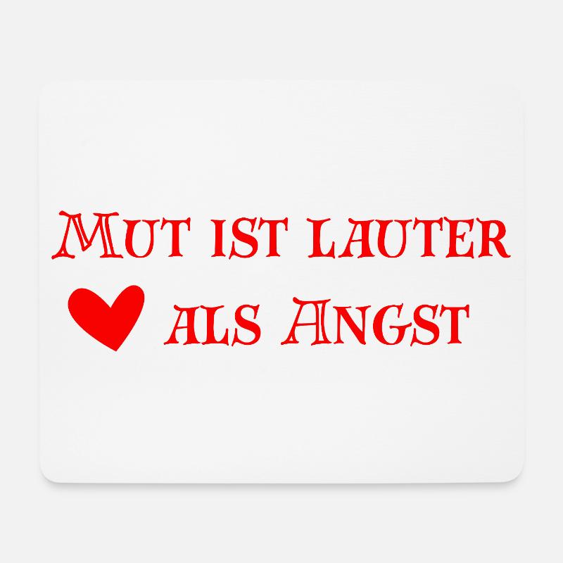 Mut ist lauter als Angst - Mousepad (Querformat) - Weiß