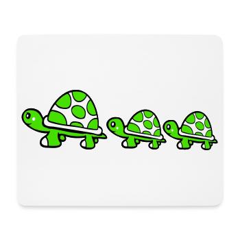 Tortue Famille Maman Papa 2 Enfants Maman Mignon - Tapis de souris (format paysage) - blanc - Devant