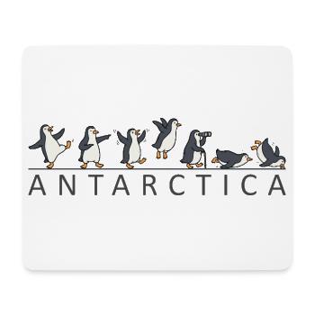 Family vacation in Antarctica: Penguins in the A - Mouse Pad (horizontal) - white - Front
