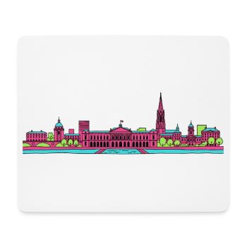 Bordeaux City Skyline Place de la Bourse Art - Mouse Pad (horizontal) - white - Front