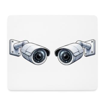 Caméra de surveillance - Tapis de souris (format paysage) - blanc - Devant