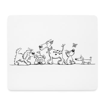 Lustiges Hunde Motiv mit Cartoon Hunden  - Mousepad (Querformat) - Weiß - Vorne