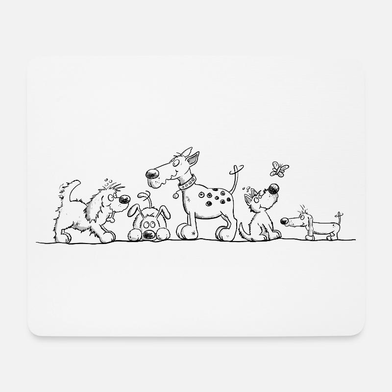 Lustiges Hunde Motiv mit Cartoon Hunden - Mousepad (Querformat) - Weiß