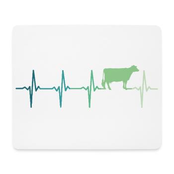 cow heartbeat cows farmer - Mouse Pad (horizontal) - white - Front