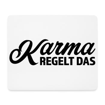 Karma regelt das Spruch T-Shirt - Mousepad (Querformat) - Weiß - Vorne