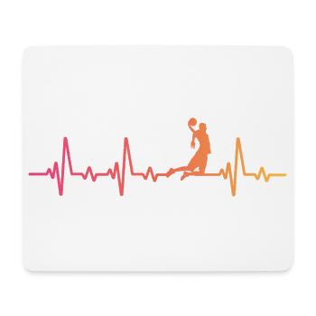 Basketball sunset battement de coeur joueur   - Tapis de souris (format paysage) - blanc - Devant