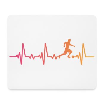 Sunset Soccer Heartbeat Fußballer Fußballspieler - Mousepad (Querformat) - Weiß - Vorne