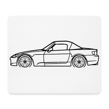 S2000 Line Silhouette – High‑Rev JDM Art - Mousepad (Querformat) - Weiß - Vorne