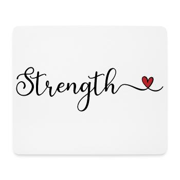 Strength Heart Typography - Mouse Pad (horizontal) - white - Front