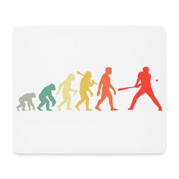 Baseball Evolution Baseballspieler Batter Retro - Mousepad (Querformat) - Weiß - Vorne