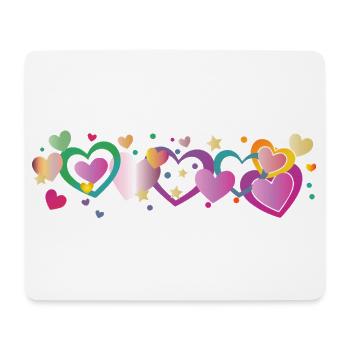 Colorful Hearts Border Design - Mouse Pad (horizontal) - white - Front