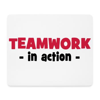 Teamwork in Action - Mousepad (Querformat) - Weiß - Vorne