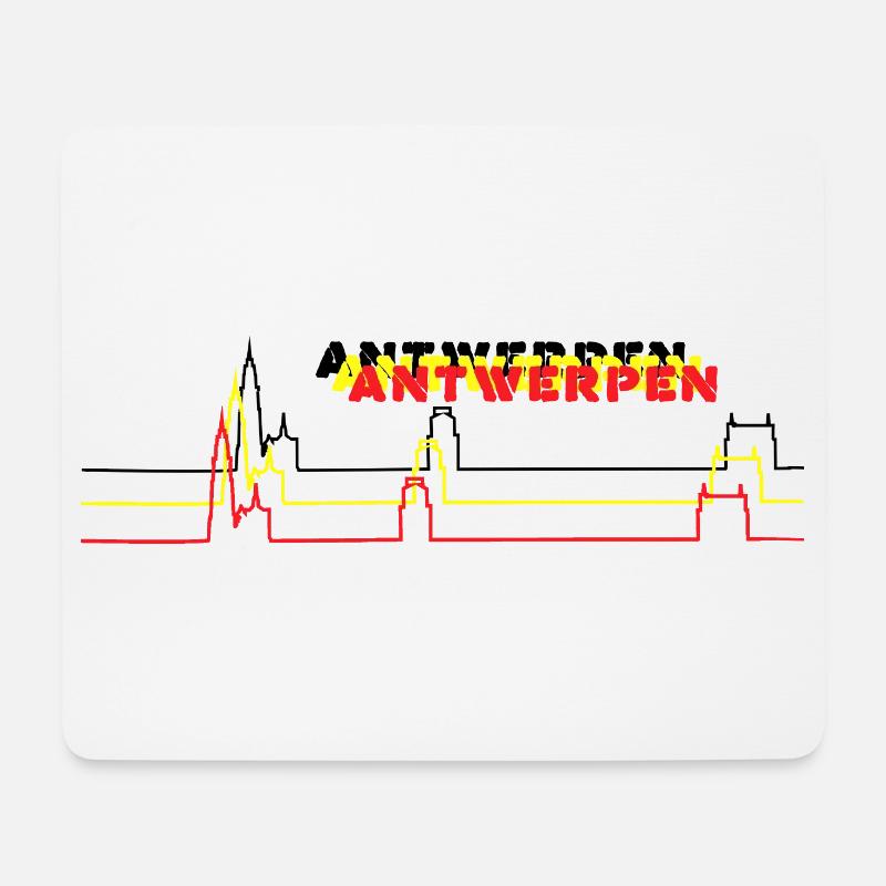 Antwerpen, Belgien, tricolore Skyline - Mousepad (Querformat) - Weiß