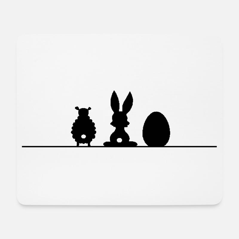 Ombre d’œuf de Pâques lapin, mouton mouton - Tapis de souris (format paysage) - blanc