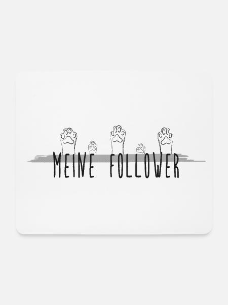 Meine Follower - Katze, Katzenpfoten - Mousepad (Querformat) - Weiß