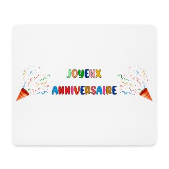 ANNIVERSARY. HAPPY BIRTHDAY. HAPPY BIRTHDAY. - Mouse Pad (horizontal) - white - Front
