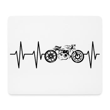 Herzschlag caferacer Puls Motorrad Symbol icon - Mousepad (Querformat) - Weiß - Vorne