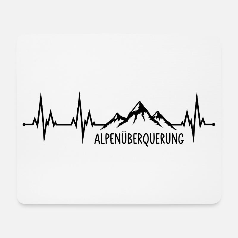 Alpenüberquerung Herzschlag - Mousepad (Querformat) - Weiß