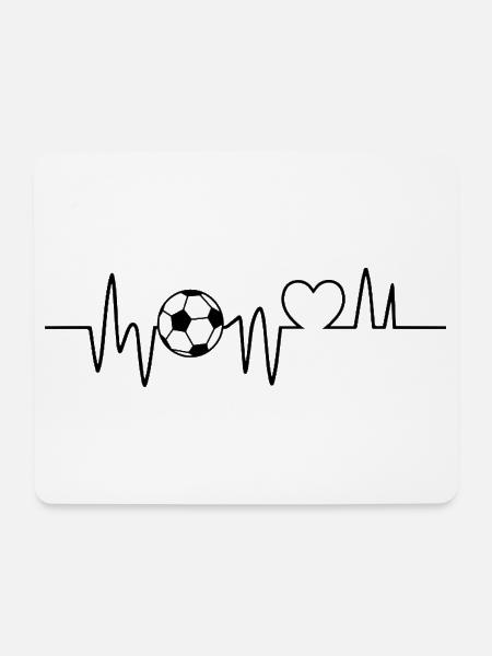 Fußball Herzschlag Fussball Fußballer - Mousepad (Querformat) - Weiß