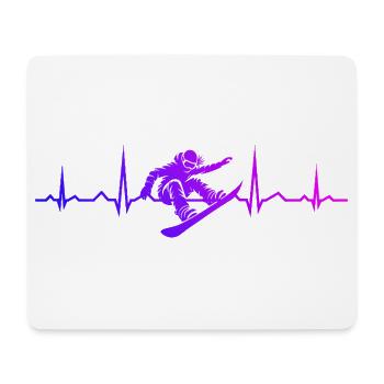 Motif classique de snowboard pour femmes - Tapis de souris (format paysage) - blanc - Devant