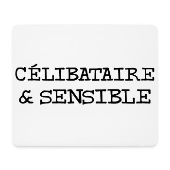 Célibataire & Sensible - Tapis de souris (format paysage) - blanc - Devant