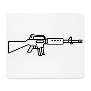 Waffe - Mousepad (Querformat) - Weiß - Vorne