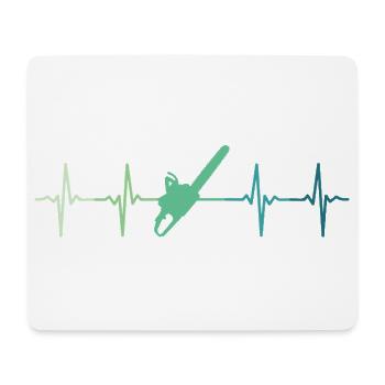 Lumberjack heartbeat chainsawed - Mouse Pad (horizontal) - white - Front