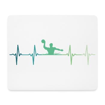 Wasserball Herzschlag Wasserball - Mousepad (Querformat) - Weiß - Vorne