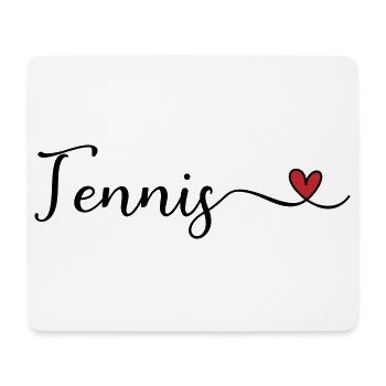 Tennis - I heart Tennis - Mousepad (Querformat) - Weiß - Vorne