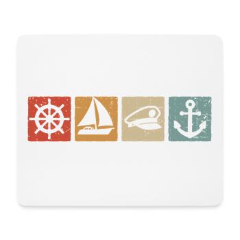 Navigateur Plaisancier Capitaine Voilier Ancre Voile - Tapis de souris (format paysage) - blanc - Devant