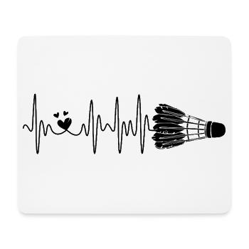 Badminton Herzschlag Für Jeden Badmintonspieler - Mousepad (Querformat) - Weiß - Vorne