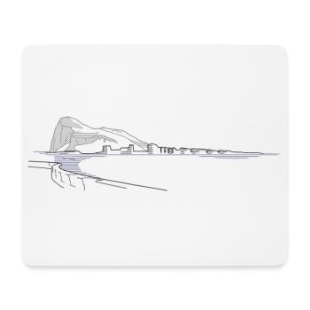 Gibraltar Rocks | Lineart Coast - Mouse Pad (horizontal) - white - Front