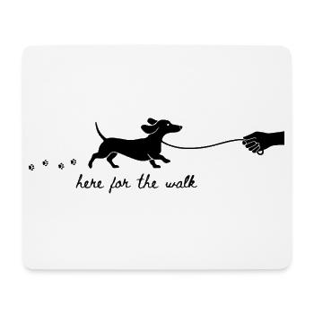 Here For The Walk Dackel Silhouette Design - Mousepad (Querformat) - Weiß - Vorne