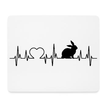 lapine battement de coeur lapin - Tapis de souris (format paysage) - blanc - Devant