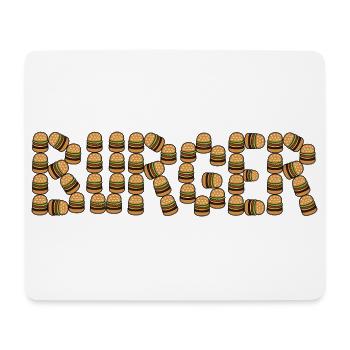 Burger typography - Mouse Pad (horizontal) - white - Front