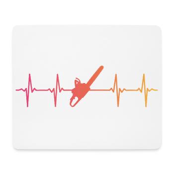 Lumberjack Sunset Heartbeat Chainsaw - Mouse Pad (horizontal) - white - Front