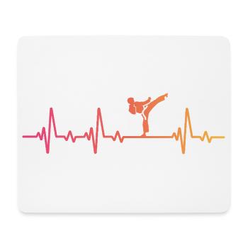 Karate Sonnenuntergang Herzschlag Karate - Mousepad (Querformat) - Weiß - Vorne