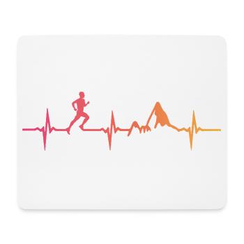 Trailrunning, Sonnenuntergangsherzschlag - Mousepad (Querformat) - Weiß - Vorne