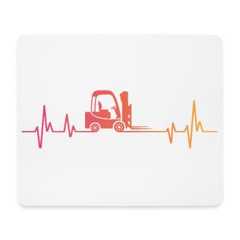 Sunset Heartbeat Forklift - Mouse Pad (horizontal) - white - Front