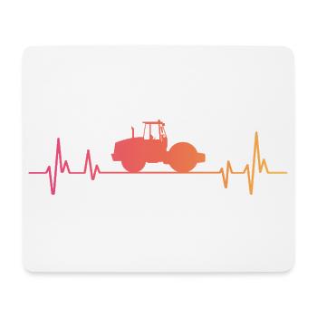 Compactor roller sunset construction - construction site - Mouse Pad (horizontal) - white - Front