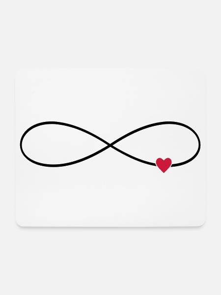 Unendlichkeitszeichen Herz unendliche Liebe - Mousepad (Querformat) - Weiß