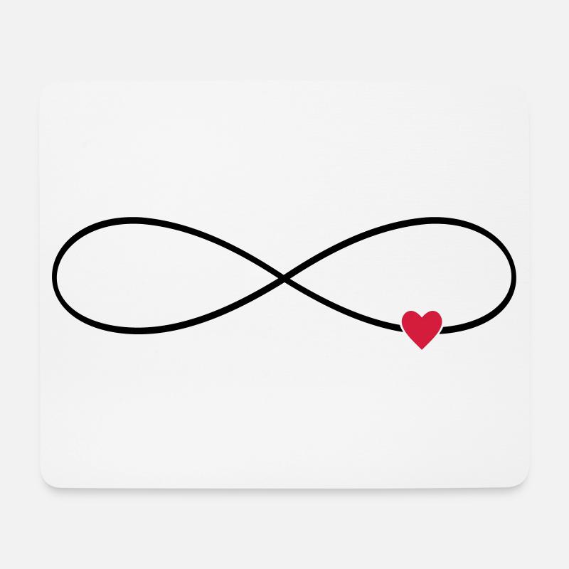 Unendlichkeitszeichen Herz unendliche Liebe - Mousepad (Querformat) - Weiß